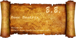Beer Beatrix névjegykártya